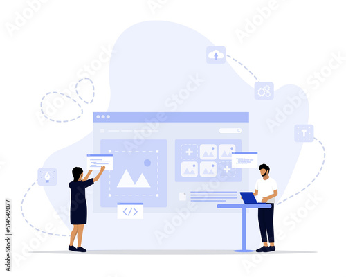 Website creator concept illustration. Modern flat colorful vector illustration for banner, poster