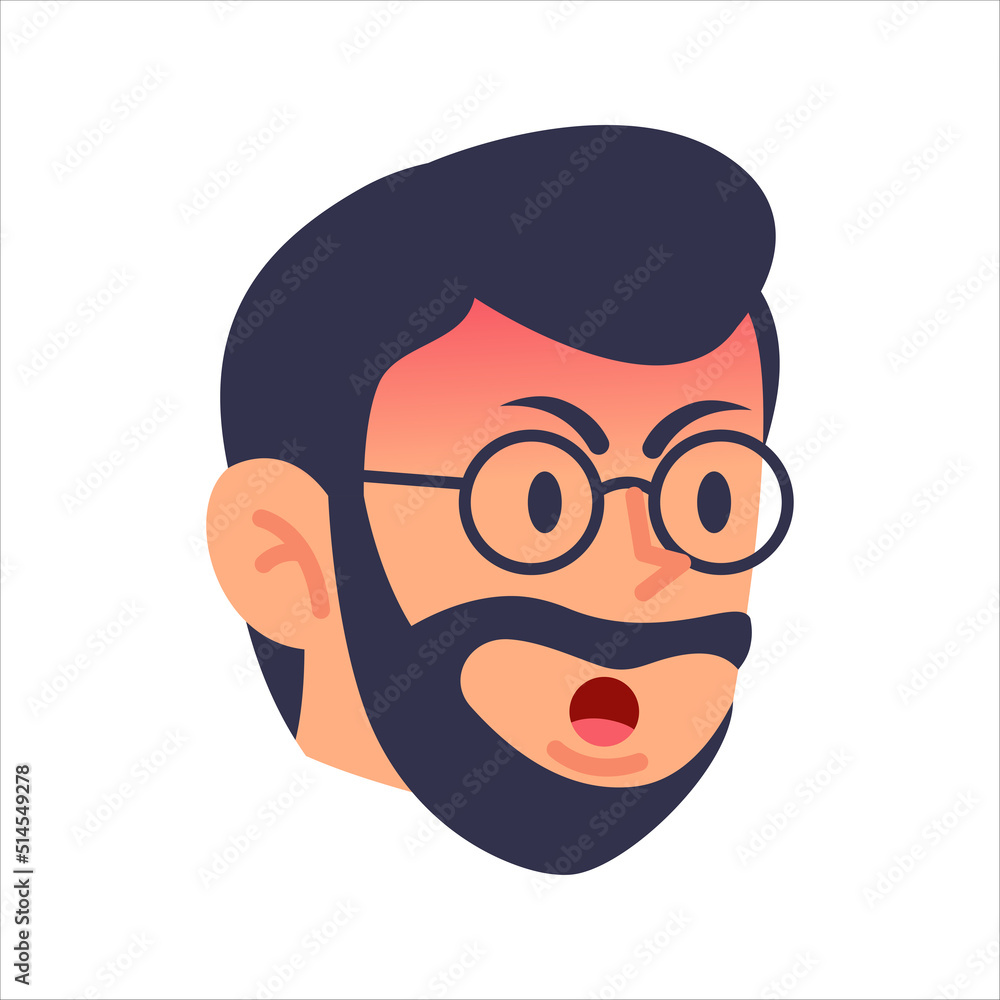 Fototapeta premium Man Face Avatar Profile Picture