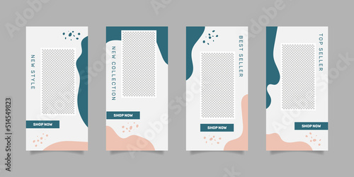 Sales social media stories collection vector