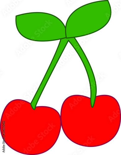 red cherry with leaf, red cherry on white background, red cherry on white background, red cherry illustration vector illustration vector, red cherry icon vector, red cherry animation vector for your d