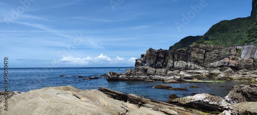 Strange rocks and rocks stretching hundreds of meters, can be said to be Bamboo Shoot Rock, Ice Cream Rock, Sea Dog Rock, etc. in the Natural Geology Classroom, New Taipei City, Taiwan photo