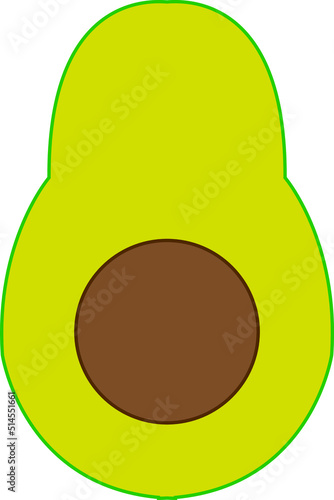 avocado on white background, green pear, avocado illustration vector,avocado icon vector, avocado animation vector for your design needs