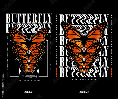 Butterflies t shirt design, vector graphic, typographic poster or tshirts street wear and Urban style