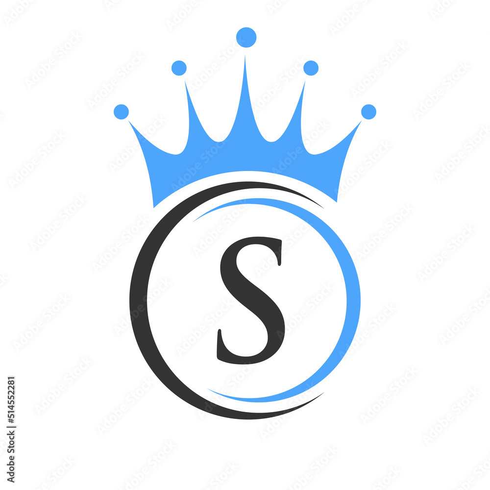 Obraz premium Letter S Crown Logo Template. Royal Crown Logotype Luxury Sign for Beauty, Fashion, Star, Elegant Symbol