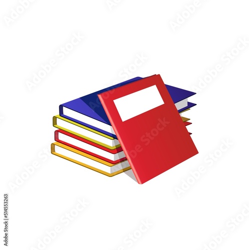 Stack of Color Books in white Background. Books Pile vector Illustration