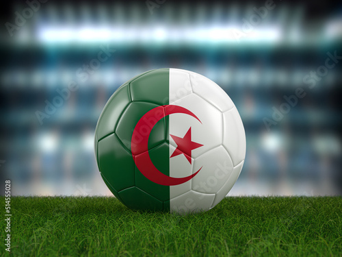 Soccer ball Algeria flag