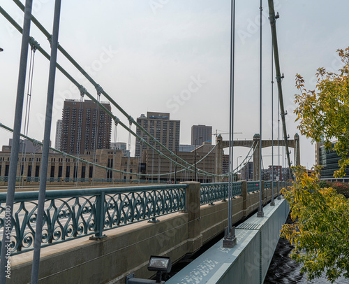 The Hennepin Avenue Bridge is the structure that carries Hennepin County State Aid Highway 52, Hennepin Avenue, across the Mississippi River in Minneapolis, Minnesota, at Nicollet Island.  photo