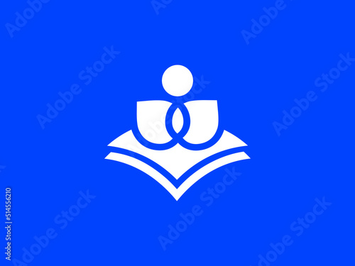 Abstract yoga lotus position design. Minimalist yoga or education symbol. Vector, 2022-2023