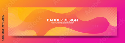 Abstract Orange Fluid Banner Template. Modern background design. gradient color. Dynamic Waves. Liquid shapes composition. Fit for banners