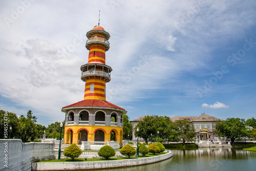 Ho Withun Thasana or the Sages Lookout is an observatory tower built by king Chulalongkorn in 1881 for viewing the surrounding countryside. It is in Bang Pa-In Palace Ayutthaya Thailand.