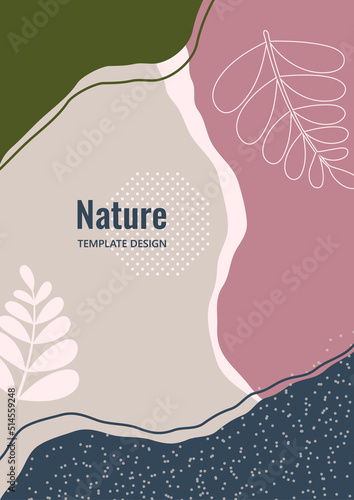 Abstract trendy universal artistic pattern. Creative leaves, wave. Suitable for natural product cover, invitation, banner, poster, brochure, card, flyer and more. Vector