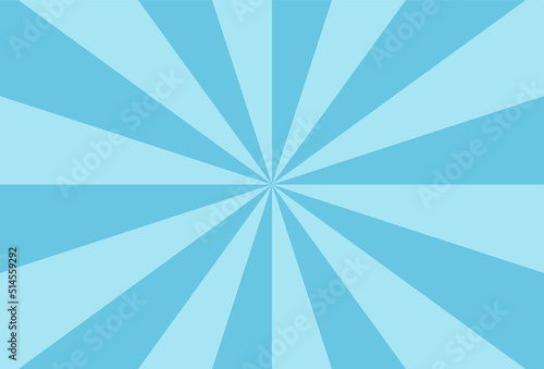 Abstract explosion background in gradient blue color. Asian style glare effect. Sunshine sparkle pattern. Vector illustration of a radial ray. Narrow beam. For backdrops, posters, banners, and covers.