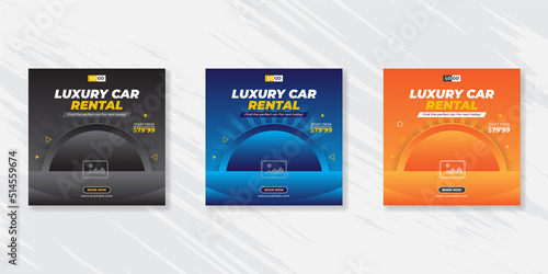 Rent a car banner for social media post template design