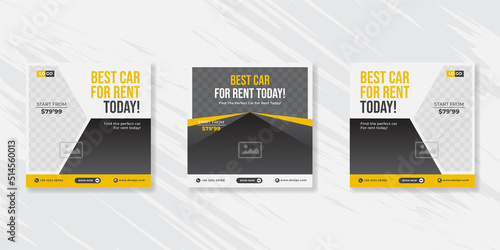 Rent a car banner for social media post template design