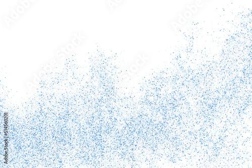 Abstract Splashes Of Water On White Background. Frozen Motion Of Round Drops. Rain, Snow Overlay Texture. Blue Explosion Of Confetti. Design Element. Vector Illustration, EPS 10.