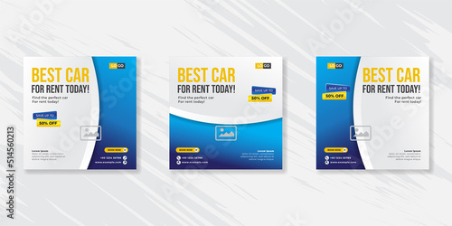 Rent a car banner for social media post template design