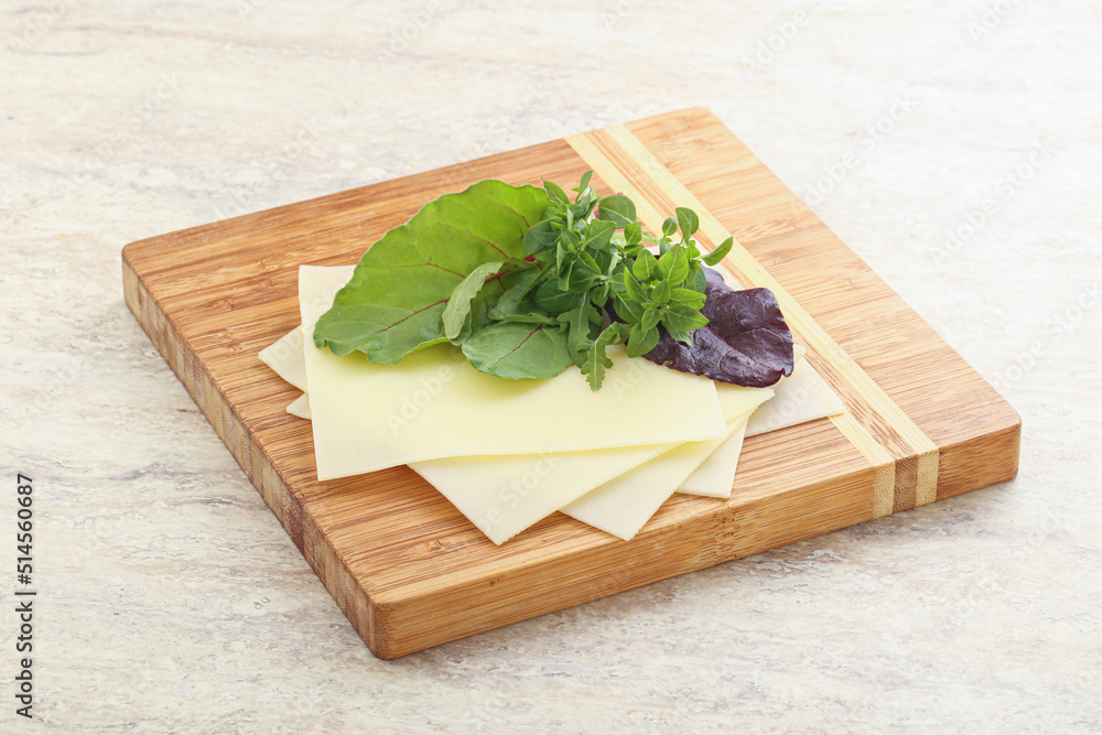 Sliced goat cheese for breakfast