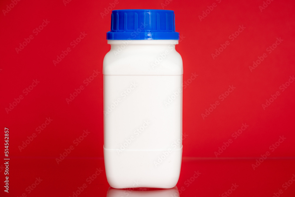 laboratory plastic jar for chemical elements and substances with empty space for text laboratory plastic jar for chemical elements and substances with empty space for text