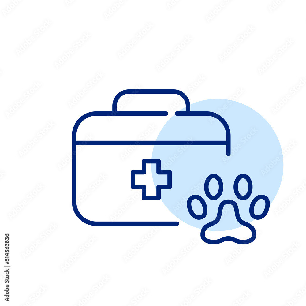 Pet ambulance emergency care medicine box. Pixel perfect, editable stroke line art icon Pet ambulance emergency care medicine box. Pixel perfect, editable stroke line art icon