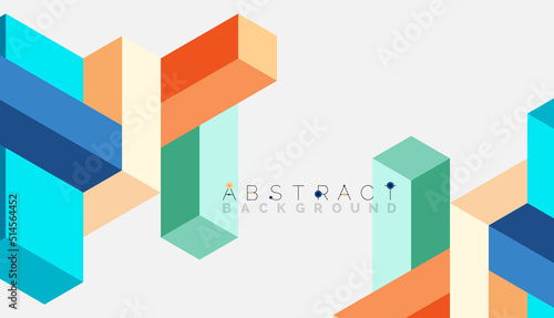 Abstract background. 3d cubes, cubic elements and blocks. Techno or business concept for wallpaper, banner, background, landing page