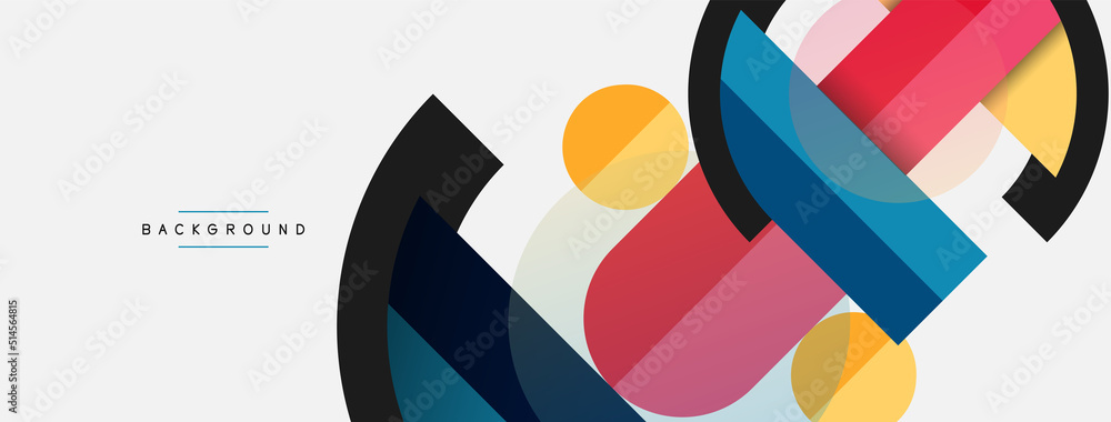 Round geometric shapes lines and circles. Vector template for wallpaper banner background or landing page Round geometric shapes lines and circles. Vector template for wallpaper banner background or landing page