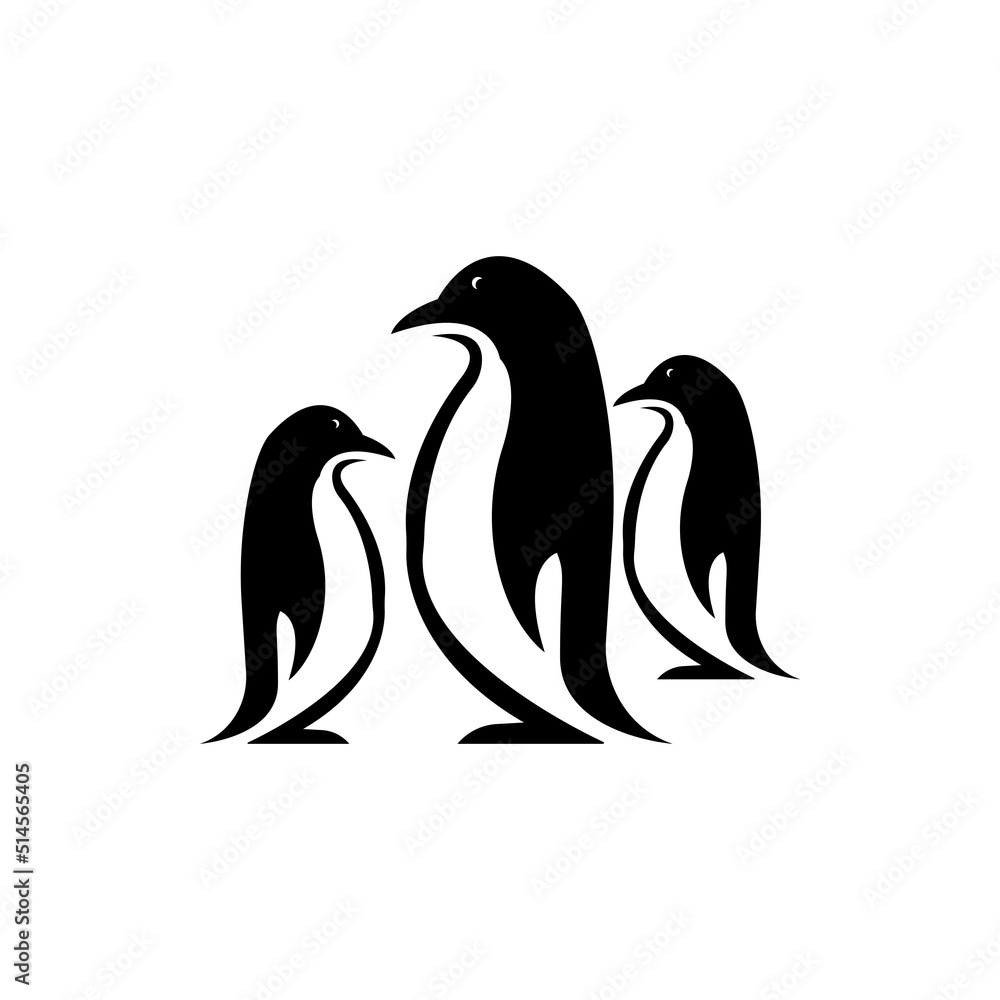 Obraz premium Penguin icon logo vector design