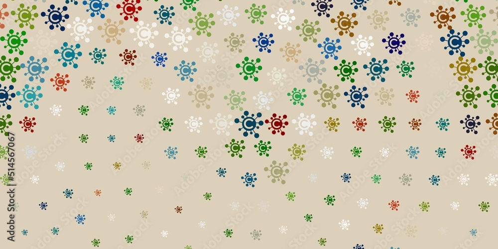 Light Green, Red vector background with covid-19 symbols. Light Green, Red vector background with covid-19 symbols.