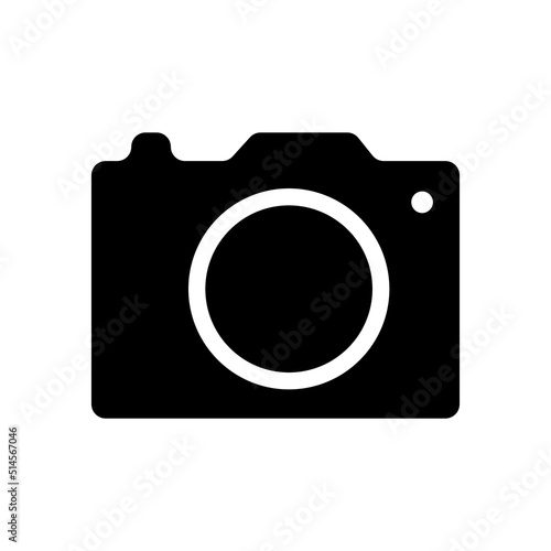 Camera icon black white vector illustration