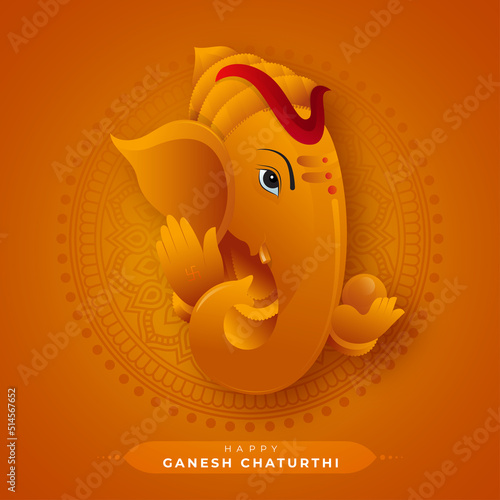 Happy Ganesh Chaturthi Festival Celebration Greeting Background Template