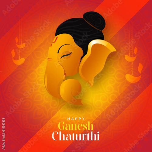 Happy Ganesh Chaturthi Festival Celebration Greeting Background Template