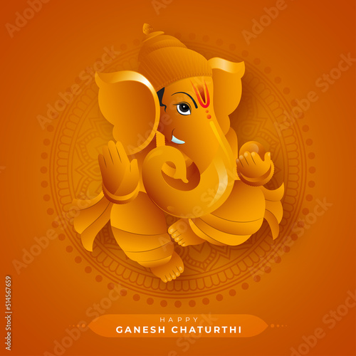 Happy Ganesh Chaturthi Festival Celebration Greeting Background Template