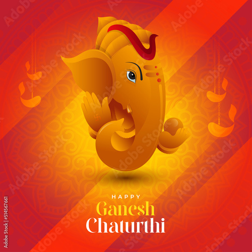 Photo Happy Ganesh Chaturthi Festival Celebration Greeting Background Template