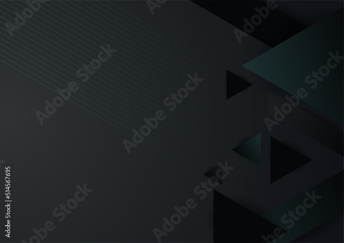 Minimal geometric dark black background abstract design. Vector illustration abstract graphic design banner pattern background template.