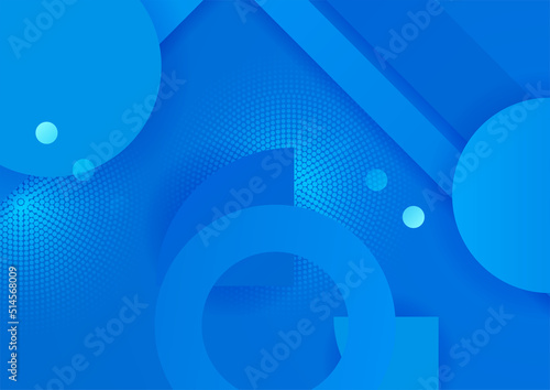 Minimal geometric blue background abstract design. Vector illustration abstract graphic design banner pattern background template.