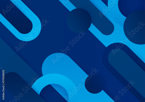 Minimal geometric blue background abstract design. Vector illustration abstract graphic design banner pattern background template.