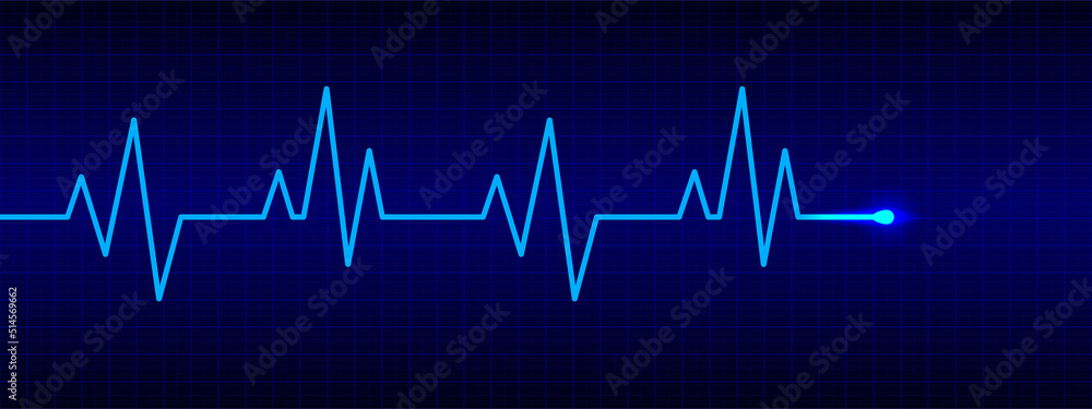 Cardiogram heart rate wave. Heartbeat laser line graphic background. For hospitals, websites, banners and gyms concept. Vector illustration.