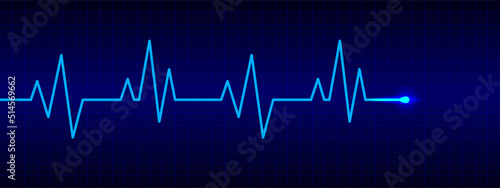 Cardiogram heart rate wave. Heartbeat laser line graphic background. For hospitals, websites, banners and gyms concept. Vector illustration.