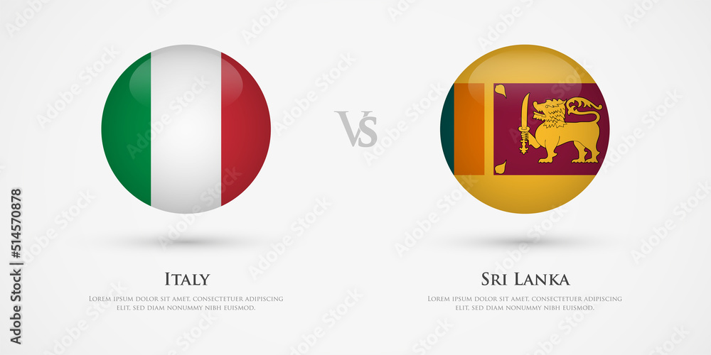 Italy vs Sri Lanka country flags template. The concept for game, competition, relations, friendship, cooperation, versus. Italy vs Sri Lanka country flags template. The concept for game, competition, relations, friendship, cooperation, versus.