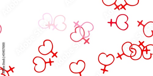 Light Red vector pattern with feminism elements.