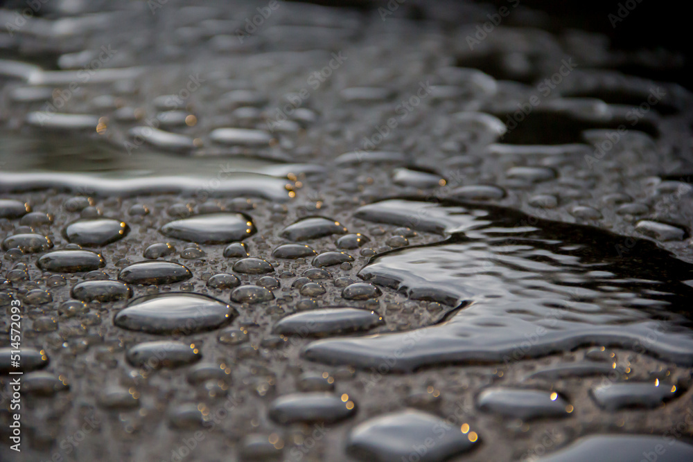 cool rain drops on the floor with shade of black shadow cool rain drops on the floor with shade of black shadow