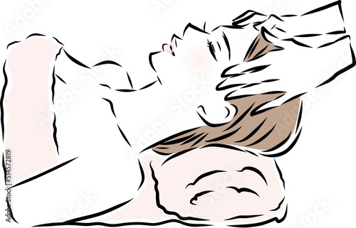 美容　エステモデル　美肌を喜ぶ女性