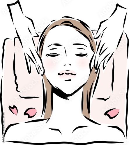 美容　エステモデル　美肌を喜ぶ女性