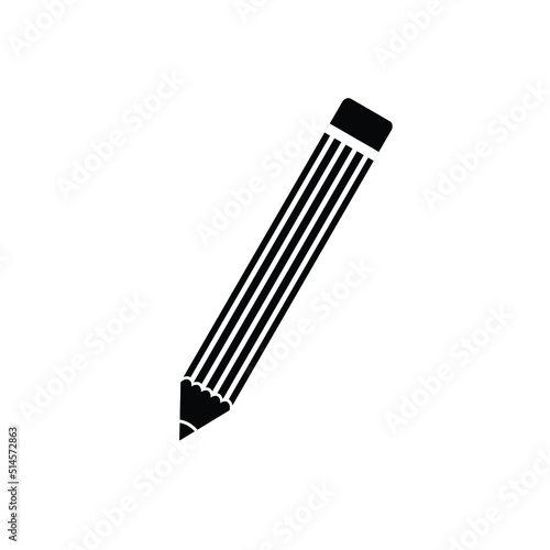 Pencil illustration vector black color isolated. Pencil concept vector