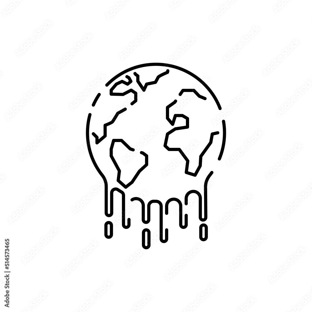 Drought. thirst. Cracked and dried plant or soil. Global disaster. Famine. Climate change vector line icon. Editable