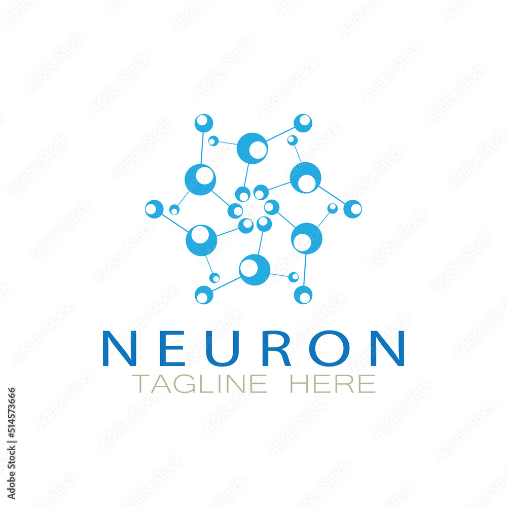 Neuron logo or nerve cell logo design,molecule logo illustration template icon with vector concept Neuron logo or nerve cell logo design,molecule logo illustration template icon with vector concept