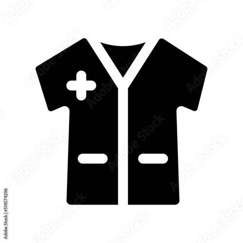 Medical gown solid filled icon vector illustration