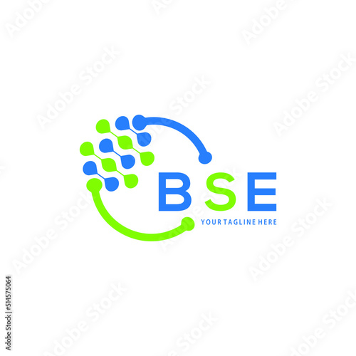 BSE logo design initial creative letter logo.BSE unique letter logo design.BSE vector logo simple, elegant and luxurious,technology logo shape.  photo