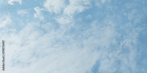 Abstract light and fresh morning sky of winter season with thick clouds, Abstract shinny and fresh summer sky background with clouds, cloudy natural blue sky background for creative design.