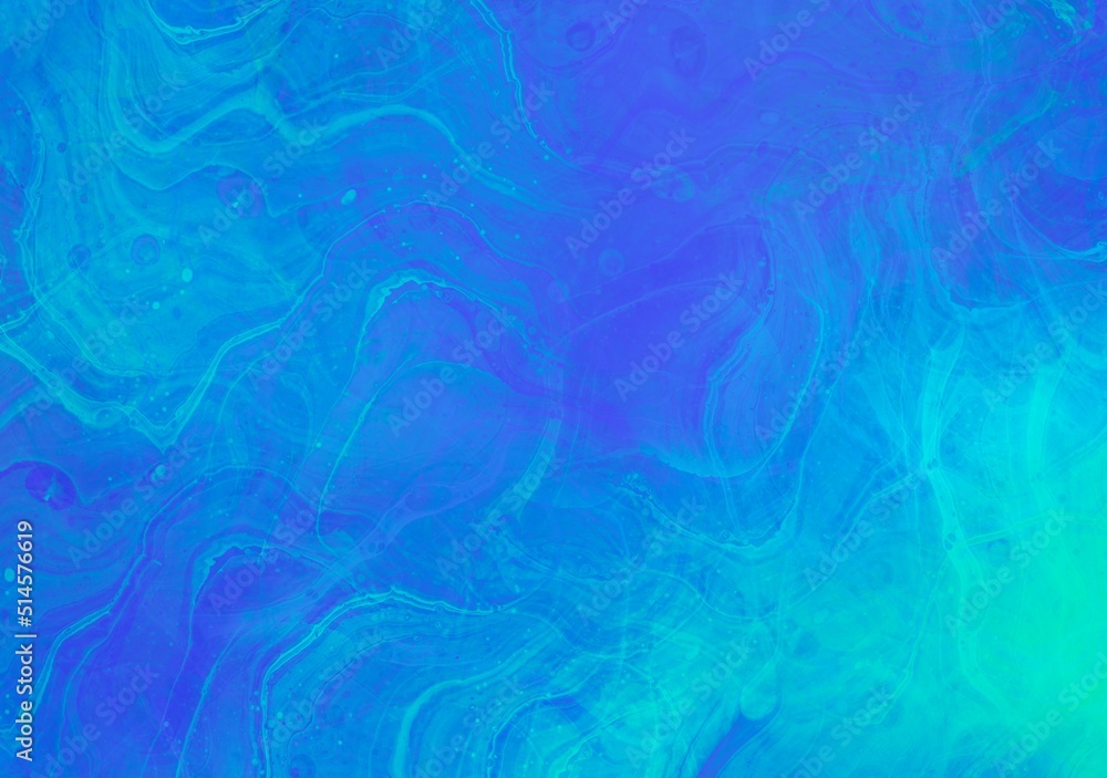 abstract blue background with water. Wallpaper art in multicolor.