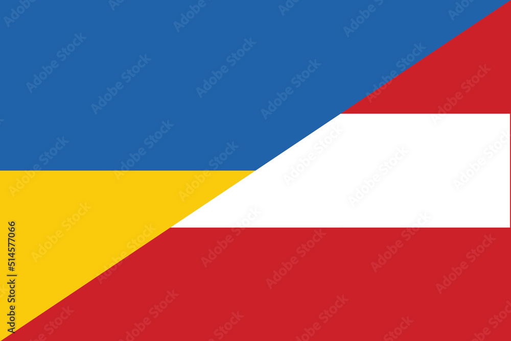 Ukraine Austria friendship national flag cooperation diplomacy country emblem